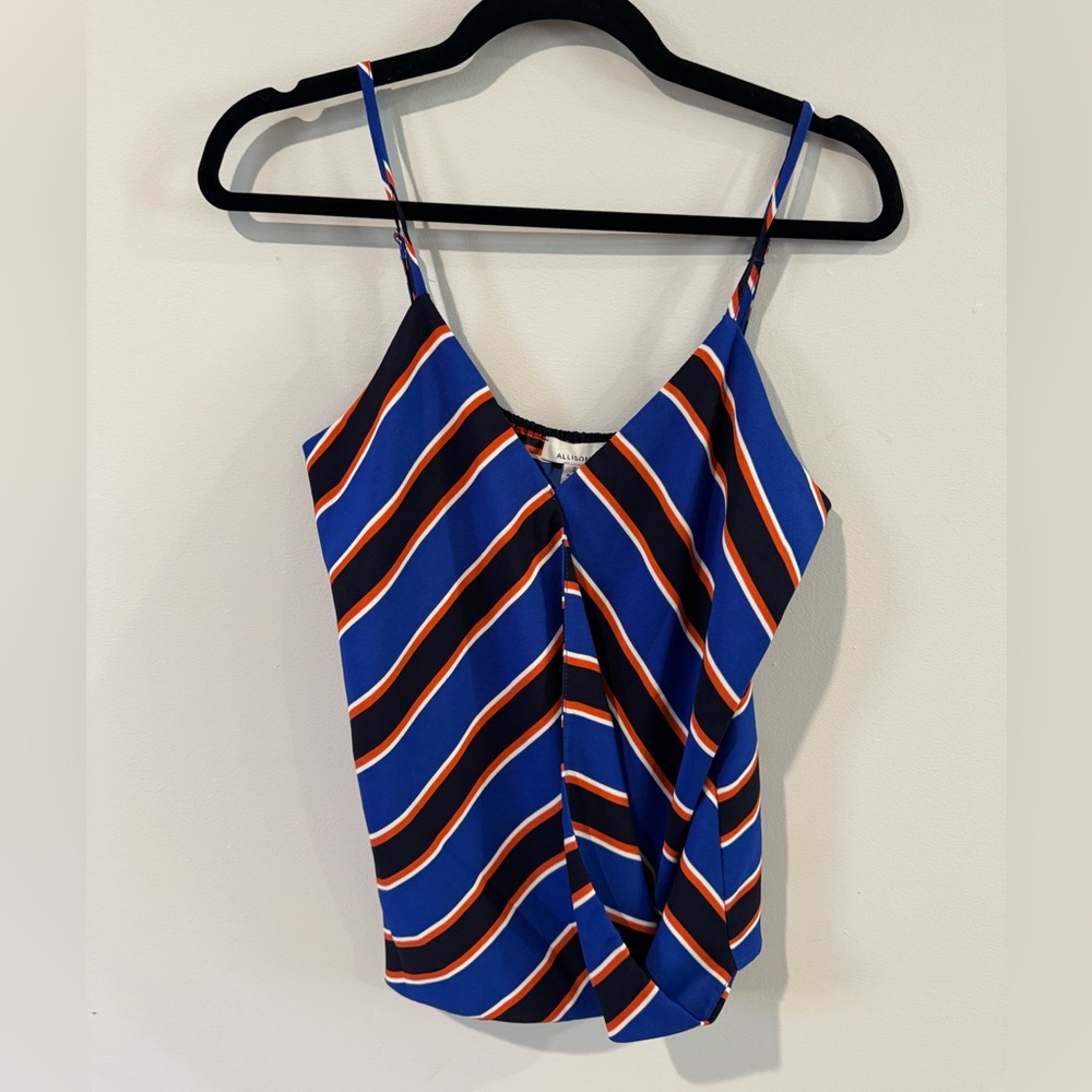 Allison Joy Blue and Orange Striped Camisole with adjustable straps size S